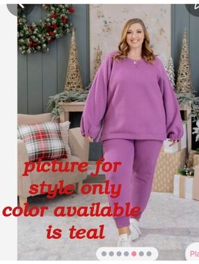 Fleece Balloon Sleeve Pullover & jogger pants XL (recommended size up from L )